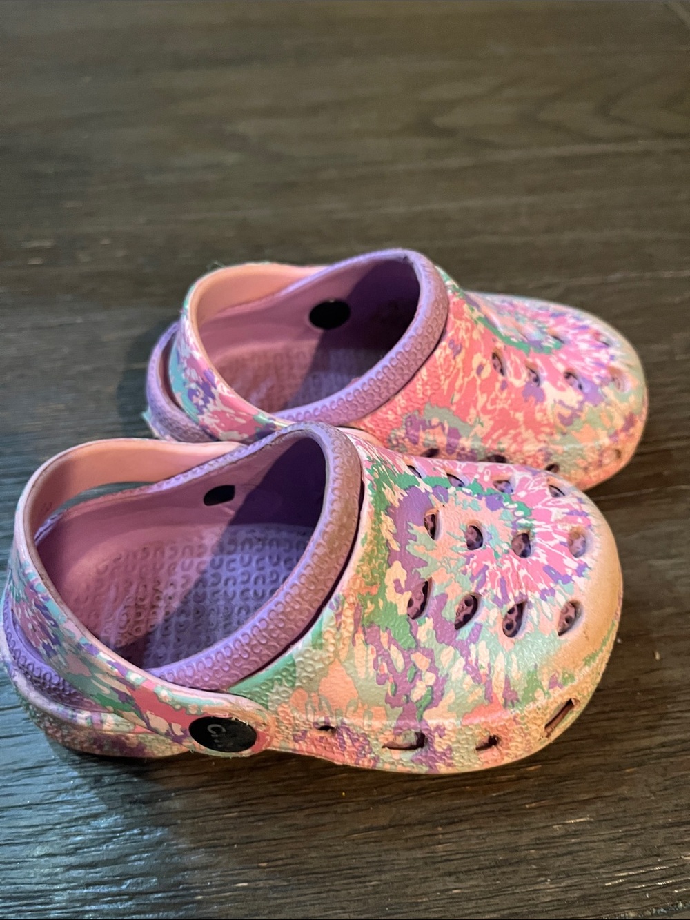 Capelli of New York Pink, Purple & Mint Marble Kids Clogs
